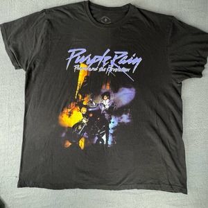 Prince Shirt Mens XXL Black Purple Rain Revolution Motorcycle Band Tour Concert